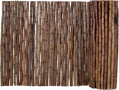 Backyard X-Scapes Dark Bamboo Fence Privacy Screen Decorative Fence Roll Panels, Caramel Brown 3 ft High x 8 ft Wide