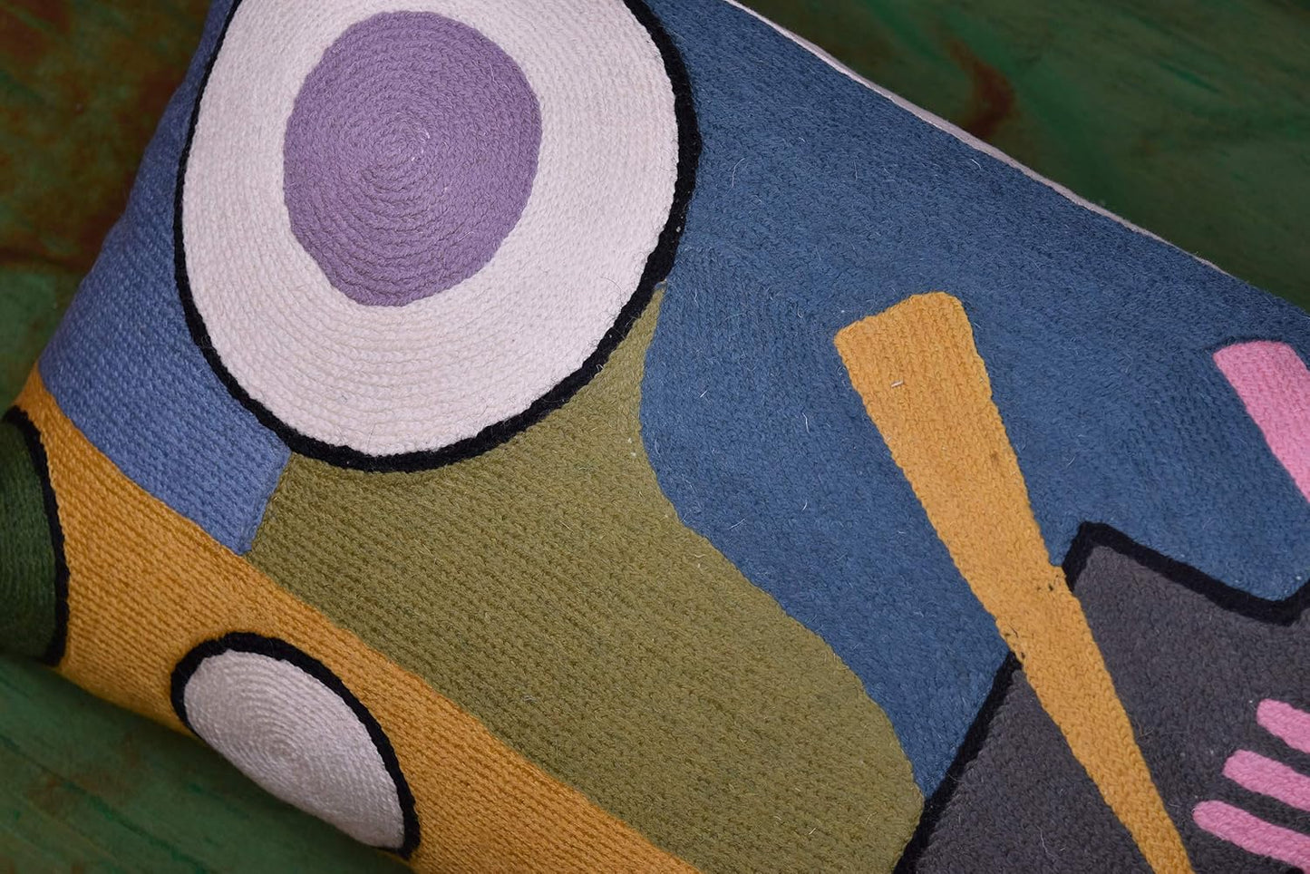 Lumbar Kandinsky Abstract Pillow Cover - Soul Modern Chair Pillowcase Abstract Couch Cushion Contemporary Pillowsham Farmhouse Sofa Handmade Wool Size 14x20