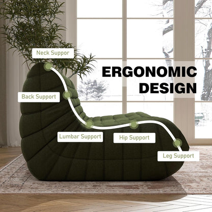 Big Bean Bag Chairs for Adults, 3 Seater Large Floor Sofa (Green)