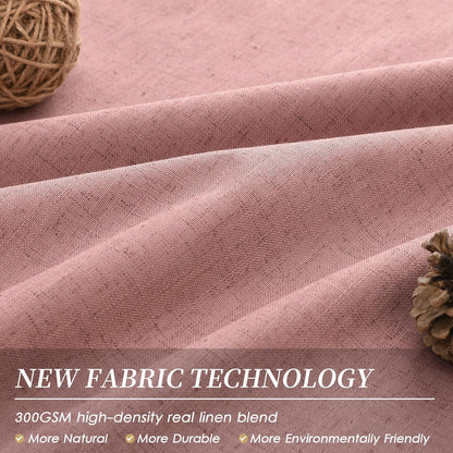 BOODII Room Darkening Curtains 120 Inch Thermal Insulated Black Out Linen Drapes Extra Long Blackout Curtains for Patio Door Large Window Ceiling to Floor Light Blocking Blush Pink 52x120