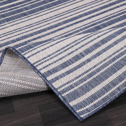 Stripe Outdoor Rug 6x9 Washable Outside Carpet for Indoor Patio Porch Waterproof Easy Cleaning Non Shedding Area Rugs Blue 6 x 9