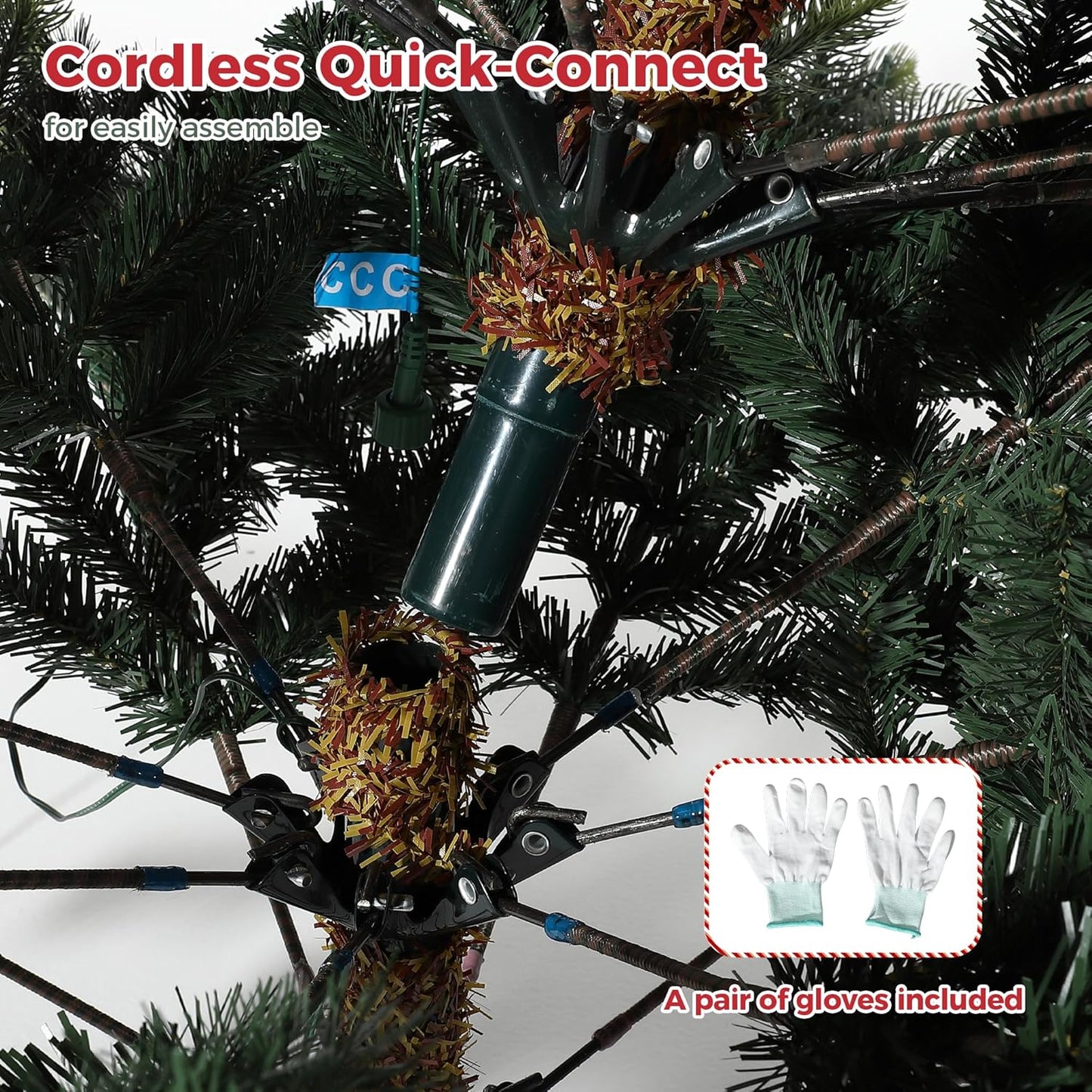 GarveeHome 4.5 FT Artificial Pre-lit Mini Christmas Tree, Green PVC Christmas Tree with 250 Warm White Lights for Home, Office, and Xmas Party Décor, Includes Stand