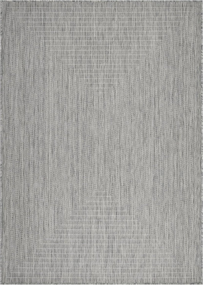 Adiva Rugs Outdoor Indoor Area Rug, Weather Resistant, Easy to Clean, Stain Resistant Floor Mat for Dining Room, Backyard, Deck, Patio (Silver Weiss, 6' x 9')