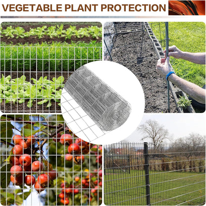 Tongmo 2 ft x 100 ft Galvanized Welded Wire Fence, 16GA Garden Chicken Wire Fence Roll, Mesh Size 2" x 4"Hardware Cloth, Ideal for Yard Protection and Poultry Netting
