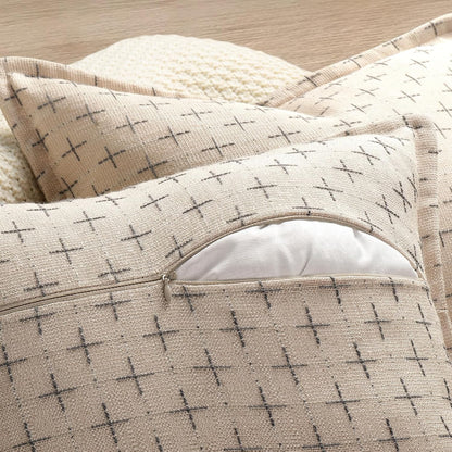 ZWJD Pillow Covers 20x20 Set of 2 Soft Polyester Textured Pillow Covers with Stylish Flange Edge Cozy Farmhouse Throw Pillows for Couch Bed Sofa Living Room