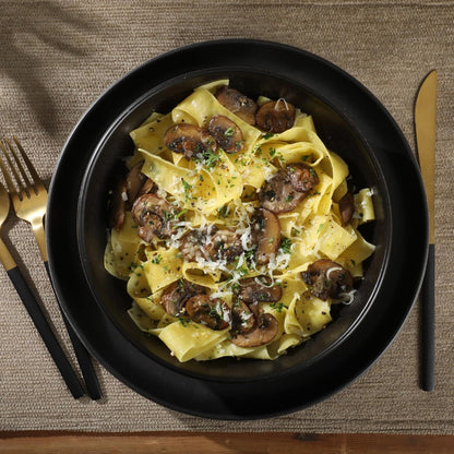 Gibson Elite Pasco 16 Piece (Service for 4) Plates and Bowls Double Bowl Reactive Glaze Dishes Stoneware Ceramic Dinnerware Set - Black