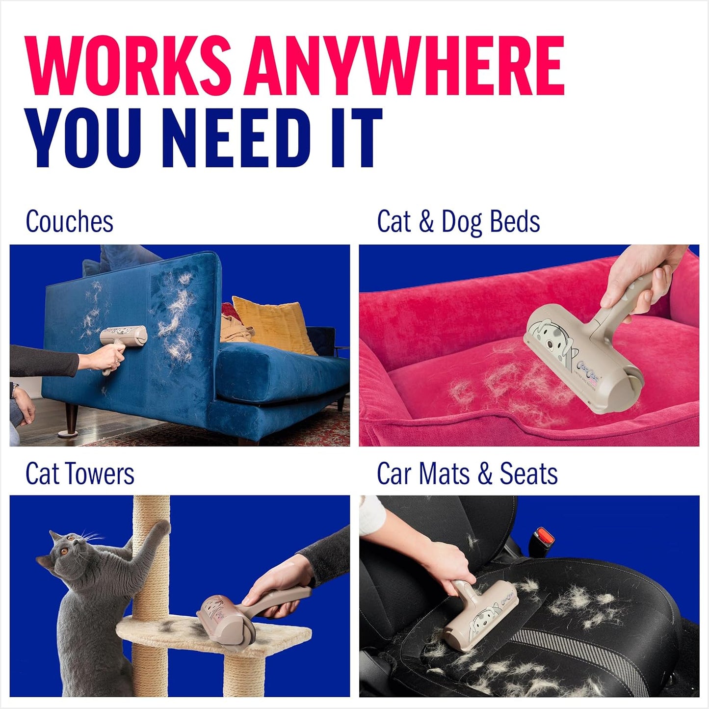 ChomChom Roller Pet Hair Remover - Reusable Dog and Cat Lint Rollers for Furniture, Couch, Car, and Clothes - Limited Dog Edition﻿