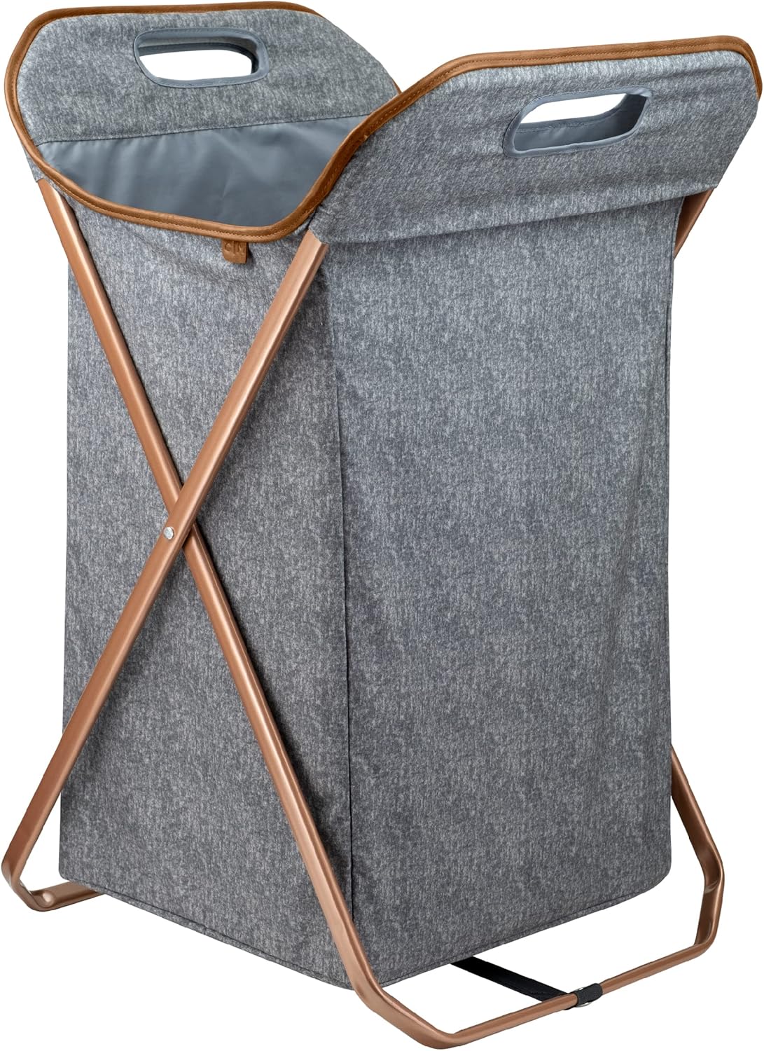 CleverMade Collapsible Laundry Hamper X-Frame Laundry Basket - Heather Gray 71L / 18 Gal - Space Saving Storage Container Organizer Stylish Home Decor