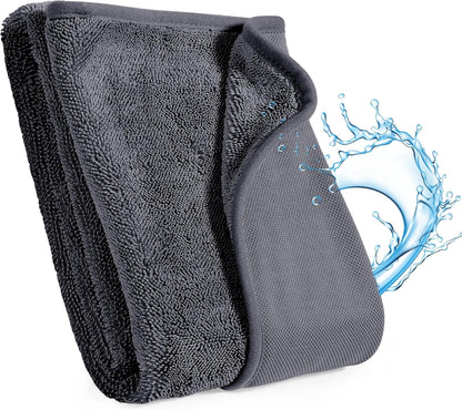 JOYMOOP Microfiber Towels for Cars, 63" x 29.5" Car Drying Towel, Dark Gray Reusable Car Towel, Quick Drying Car Car Microfiber Cleaning Cloth for RVs, SUVs, Trucks
