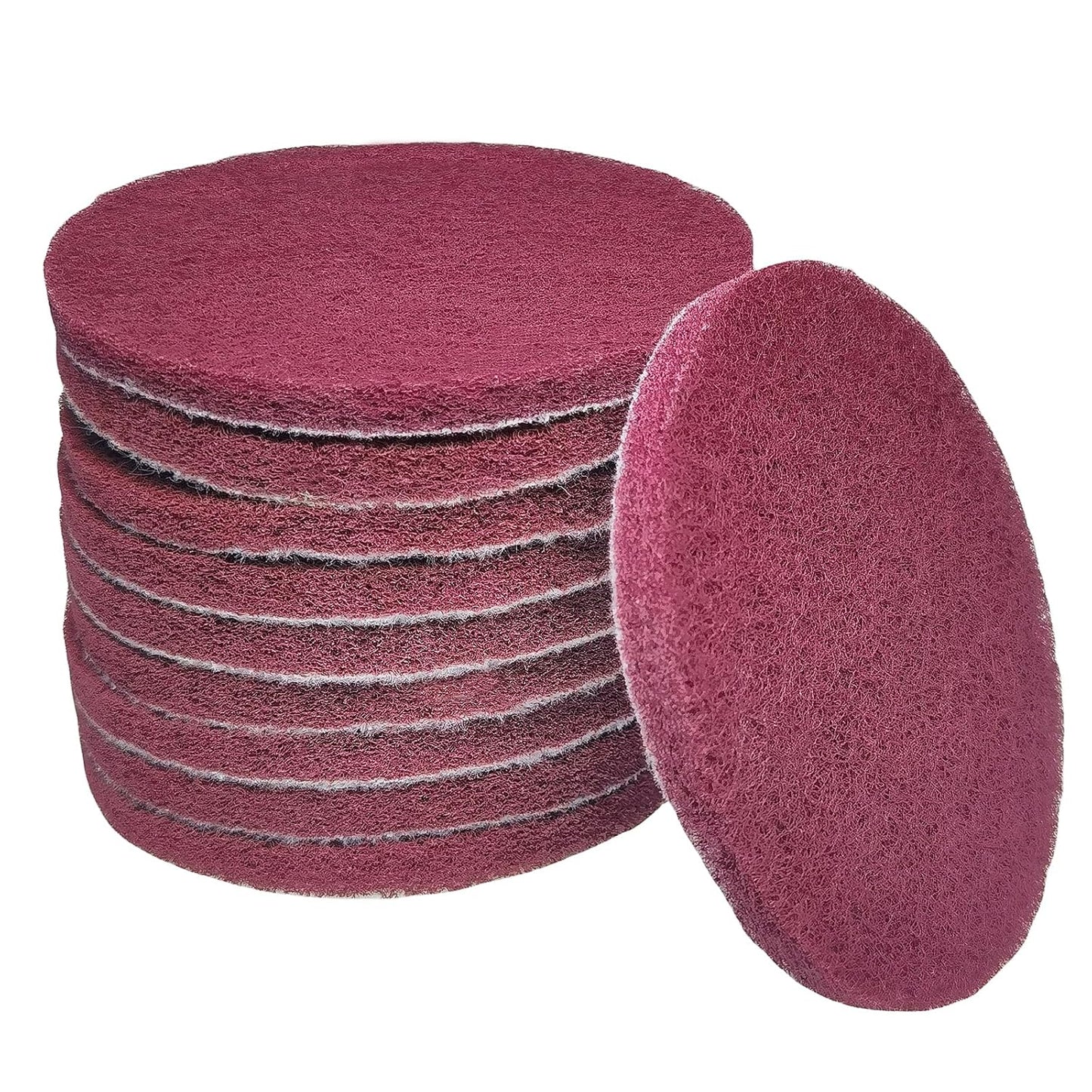 10 PCS 5 Inch 400 Grits Multipurpose Scrubber Scouring Pads Flocking Scuff Pads -Hoop and Loop Scuff Pads Conditioning Discs Polishing Pad for Furniture Automotive Cleaning, Rust Removal