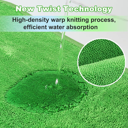 JOYMOOP Microfiber Towels for Cars, 2 Pack 35.4" x 23.6" Car Drying Towel, Green Reusable Car Towel, Quick Drying Car Microfiber Cleaning Cloth for RVs, SUVs, Trucks