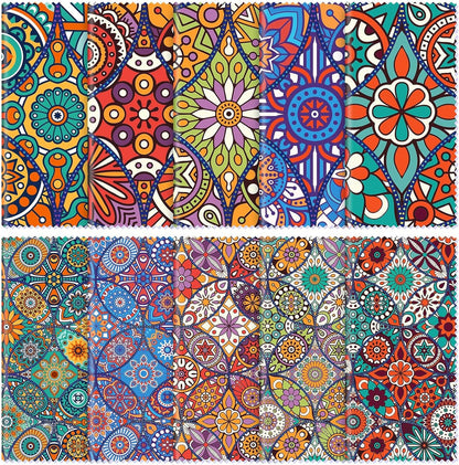 Sinmoe 20 Pcs Microfiber Cleaning Cloth Microfiber Cloth Gift Soft Multicolor Glasses Cleaner for Eyeglasses Camera Lens Cell Phone Screens Glasses, 6 x 6 Inches(Mandala)