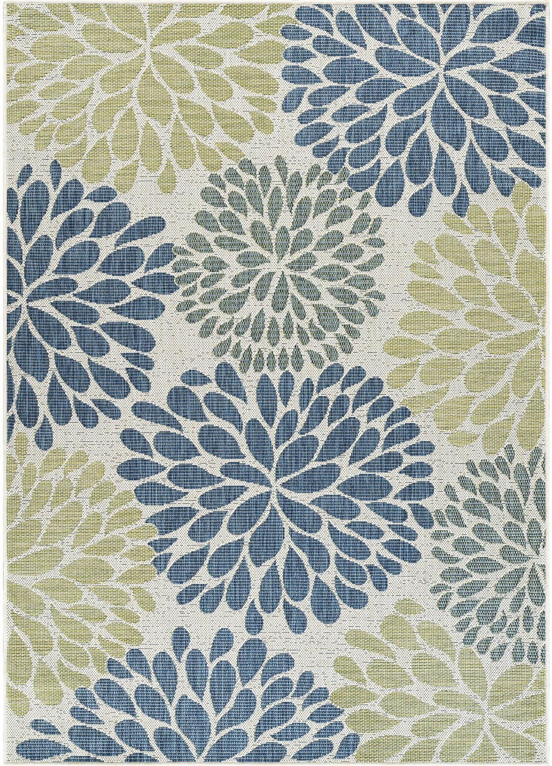 Beverly Rug Outdoor Rug 10x14 Modern Exotic Tropical Leaf Area Rugs for Indoor and Outdoor Patio Deck Porch Garden Water Resistant Washable Outside Carpet (10 x 14 Olive)