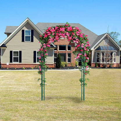 88in Steel Garden Arch Arbor Trellis for Climbing Plants Outdoor,Yard,Wide Sturdy Durable Garden Arch for Lawn,7.3ft Climbing Plants Decorative Wire Lattice,Outdoor Wedding Arch(Green)