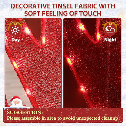6FT Merry Christmas Sign for Decoration, 2-in-1 Pre-Lit Holiday Greeting Sign Decor with 456 LED Lights, Freestanding or Hanging Glittered Holiday Display for Outdoor, Indoor