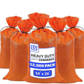 DURASACK Heavy Duty Sand Bags with Tie Strings Empty Woven Polypropylene Sand-Bags for Flood Control with 1600 Hours of UV Protection, 50 lbs Capacity, 14x26 inches, Orange, 12000 Count