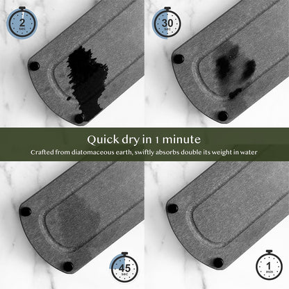 2PCS Water Absorbing Stone Soap Tray for Kitchen Bathroom Sink, Quick Dry Diatomaceous Earth Drying Rack and Shower Caddy, Soap Dispenser and Sponge Holder Organizer for Countertop