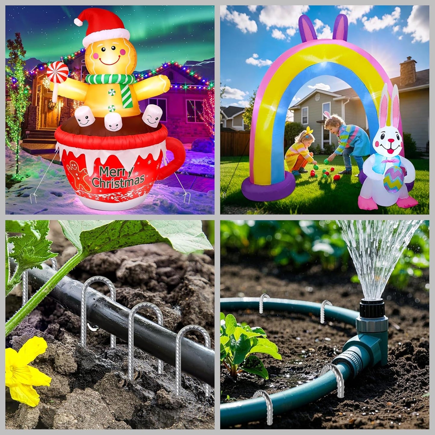 VVOKGO Rebar-Stakes-12-Inch J Hook Galvanized Tent Stakes Heavy Duty, 95-Pack Ground Chain Link Fence Anchors with Chisel Point End for Gazebo, Camping Tents, Outdoor Inflatables Decorations