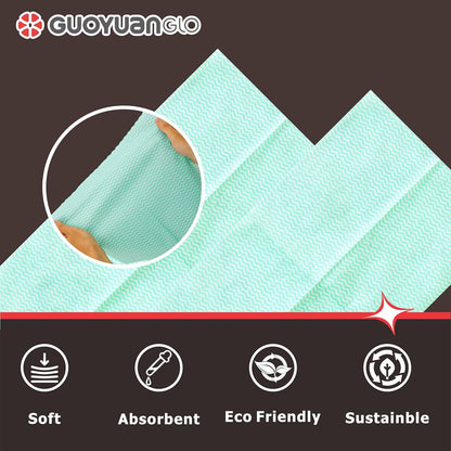 Disposable Dish Cloths Disposable Cleaning Towels Heavy Duty Reusable Cleaning Cloths Dish Rags for Kitchen,11.8 x 21 inches - 50 Counts/Pack,Green