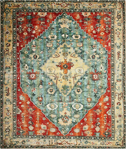 Lahome Boho Red Fluffy Bed Blanket, Reversible Soft Small Blankets for Couch, Decorative Fleece Throw Blankets for Women Home Retro Decor, Red 50''x60''