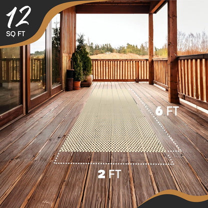 Nevlers 2'x6' Under Rug Non Slip Pad | White PVC Foam Non Slip Rug Pads | Open Weave Anti Slip Rug Grips | Anti Skid Rug Gripper for Hardwood Floors & Other Surfaces | Rug Stoppers to Prevent Sliding