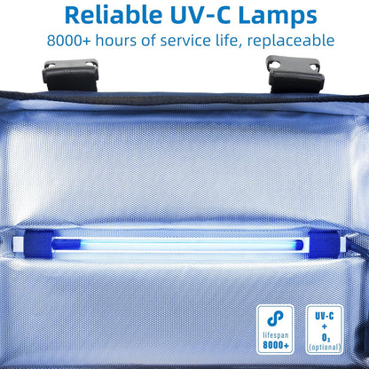 UV Sanitizer Box, 12L Ozone Portable Sanitizing and Cleaning Machine with 3-Level Timer, Foldable UV Cleaner Box for Phone, Toys, Mask, Towel, key, Ozone UV Box ﻿