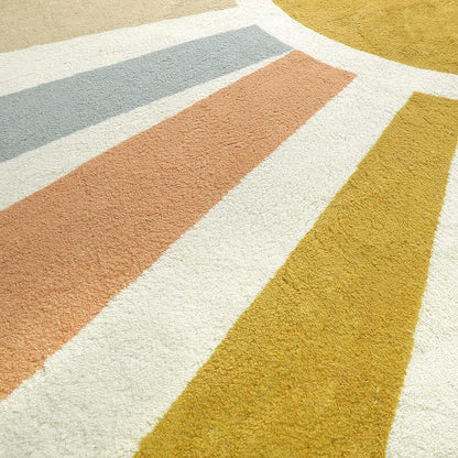 STARUIA Boho Sun Round Area Rug for Living Room, 6 Ft Washable Nursery Rug for Playroom, Colorful Circle Rugs for Kids Bedroom, Non-Slip Circluar Carpet Soft Large Kid Rug for Classroom Dorm