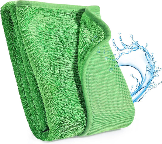 JOYMOOP Microfiber Towels for Cars, 63" x 29.5" Car Drying Towel, Green Reusable Car Towel, Quick Drying Car Microfiber Cleaning Cloth for RVs, SUVs, Trucks