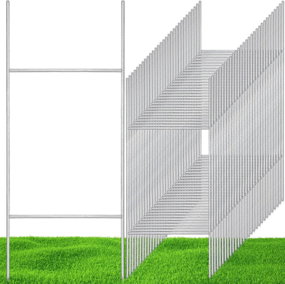 200 Pcs H Stakes for Yard Signs 30'' x 10'' Metal Heavy Duty H Frame Wire Stakes Weatherproof Metal Holder for 4mm 5mm Corrugated Signs Advertising Board Guidepost Yard Halloween Decor