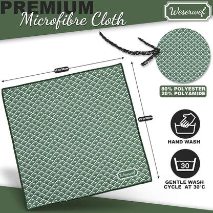 WESERWEF Design Microfiber Glasses Cleaning Cloth – Premium Cleaning Cloth for Eyeglasses, Screens, Tablets, Cameras & Lenses, 12" x 12", Ultra-Soft & Scratch-Free (Wave)