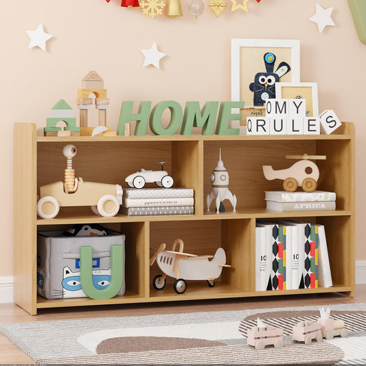 Book Shelf, 5 Cubes Storage Organizer, Open Bookshelf Wooden Bookcase, Freestanding Wooden Bookshelf Cube Shelf for Bedroom, Living Room