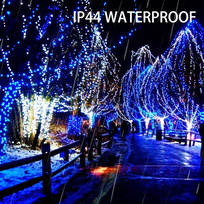 Dazzle Bright Fairy Lights Battery Operated, 2 Pack Total 40FT 120LED Silver Wire Waterproof Battery Operated String Lights, Christmas Decorations for Indoor Outdoor Bedroom Yard Decor, Blue