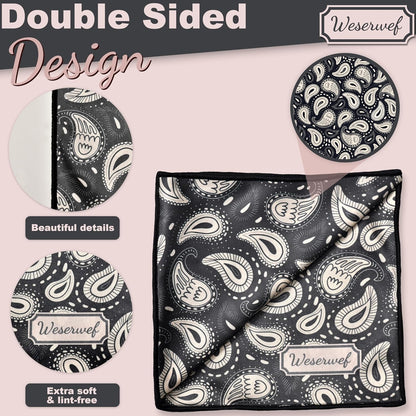 WESERWEF Design Microfiber Glasses Cleaning Cloth – Premium Cleaning Cloth for Eyeglasses, Screens, Tablets, Cameras & Lenses, 12" x 12", Ultra-Soft & Scratch-Free (Doodle)