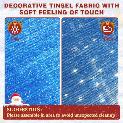 36 Inch Pop-Up Christmas Ball with 90 LED Lights for Outdoor Xmas Decor, 3-Piece Pre-Lit Iridescent Christmas Ball Ornaments Decor with Base, Outdoor 3D Glittered Standing Holiday Display