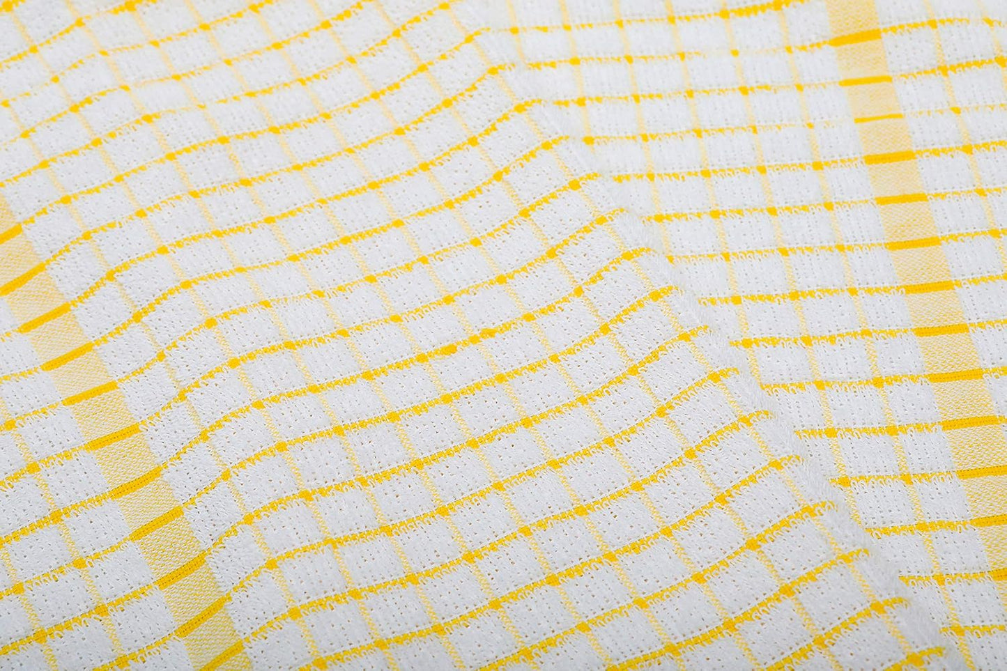 AMOUR INFINI Kitchen Towels Set of 4 - Highly Absorbent, Super Soft Terry Cotton 20x28 Inch Dish Towels with Hanging Loop - Hand & Tea Towels for Cleaning & Drying Dishes (Yellow)