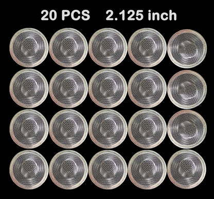 20Pcs Small Drain Mesh Basket, 2.125'' Bathroom Sink Drain Strainer Screen Mesh Sink Strainer Hair Catcher Drain Filter Cover for Bathtub Lavatory RV Laundry Shower Floor Utility Sink Drain