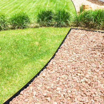 GOTGELIF Landscape Edging Border Kit No-Dig, 2'' x 100FT, Black Garden Edging with 120 Anchoring Stakes for Lawn, Flower Beds, and Yard Borders