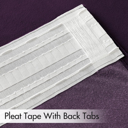 MIULEE Purple Velvet Curtains 96 inches 2 Panels - Luxury Room Darkening Window Drapes for Bedroom Living Room Thermal Insulated Super Soft Blackout, Back Tab Rod Pocket Pinch Pleated, W52 x L96