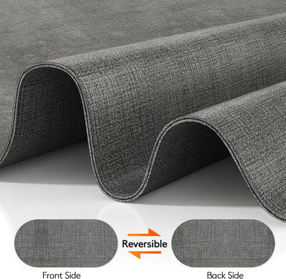 DOLOPL Placemats Set of 6, Oval Large Place Mats for Kitchen Dining Room Table Decorations, Faux Leather Anti Slip Waterproof Dining Table Place Mats for Indoor & Outdoor Use(13.8"x21.6")