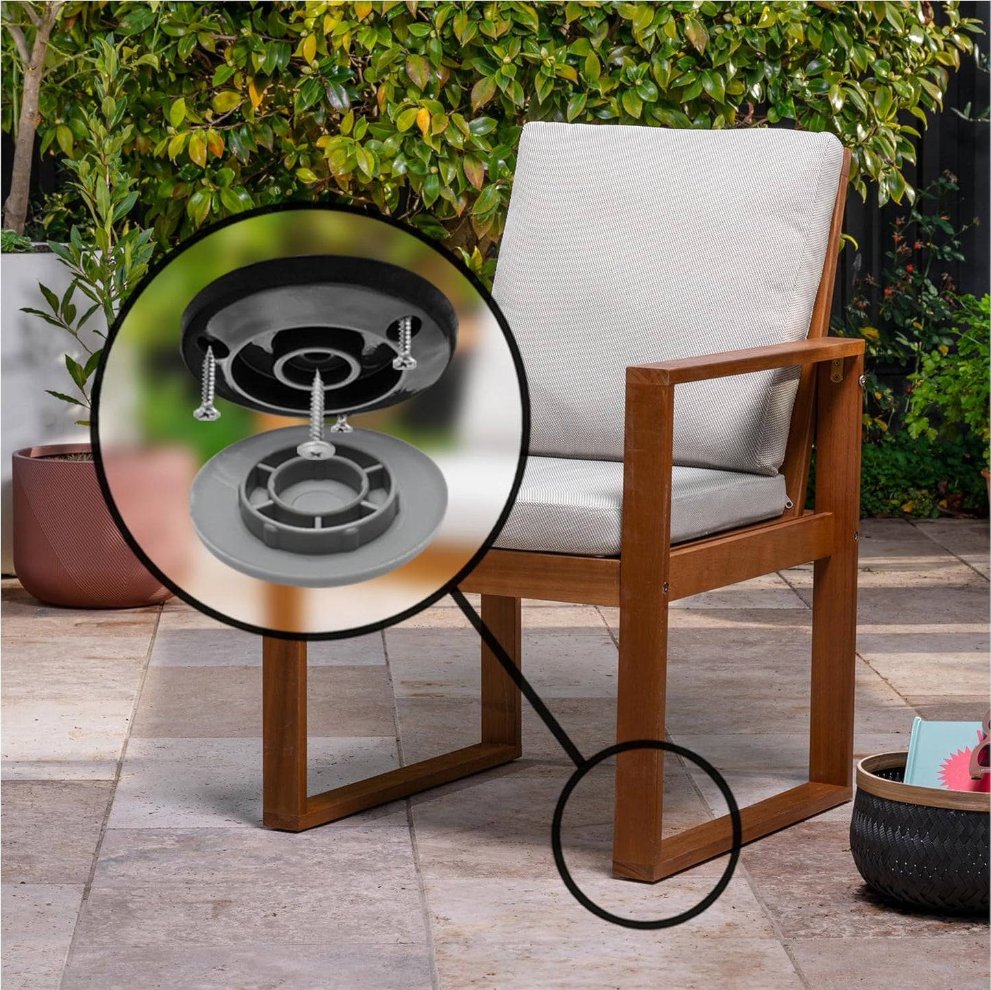 Gorilla Outdoor 2 Inch Furniture Sliders/Screw on Nylon Glide Floor Protectors (Set of 4 Glides) for Carpet and Hard Surface Sliding on Outdoor & Indoor Floors