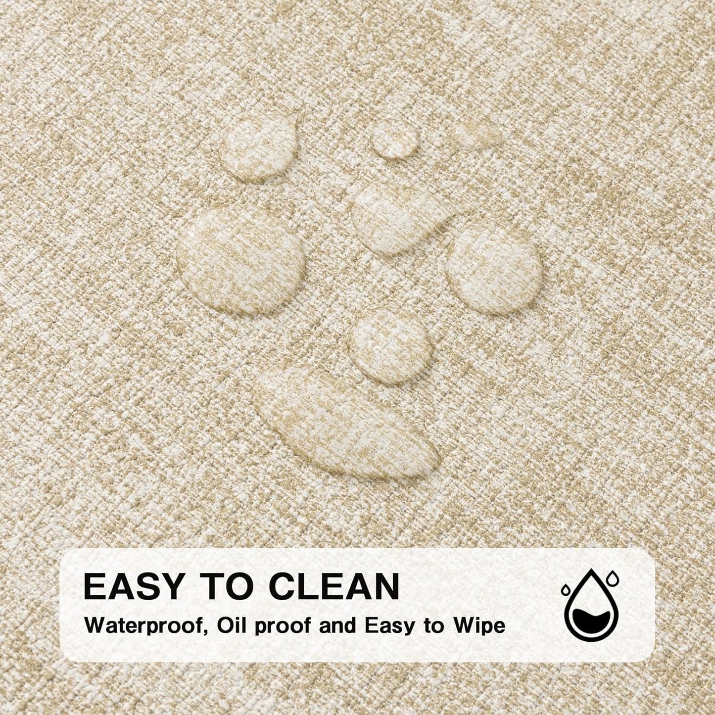 Chrysameld Vinyl Placemats Set of 4 - Faux Leather 100% Waterproof Oil-Proof Wipeable PU Place Mats, Heat Resistant Anti Slip Reversible Table Mats for Indoor & Outdoor Use,(17×12Inch, Beige)