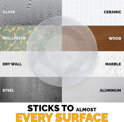 Ducki Door Stop Wall Protector | Self Adhesive Door Knob Wall Protectors from Door Knobs | Rubber Door Stoppers for Wall Damage & Noise | Durable, Shock Absorbent & Discreet | 8 Pack Clear Door Stops