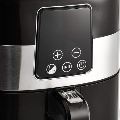 Amazon Basics 3.2 Quart 6-In-1 Air Fryer (Fry, Crisp, Roast, Bake, Reheat, Dehydrate), Non-Stick, with Timer, Auto Shut-Off, Digital Touch Screen, 180-400°F, 1400W, Black/Silver