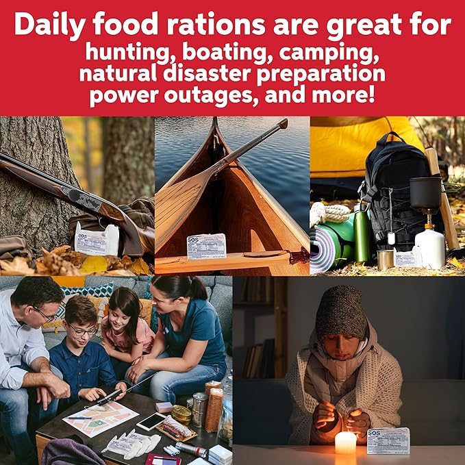 SOS Food Lab Emergency Food Bar - 1200 Calorie Ration (20 Pk Shortbread Cookie) - 1 Day/24 Hour Ready to Eat Supply for Camping, Hiking, Disaster Preparedness - 5 Year Shelf Life Energy Survival Food