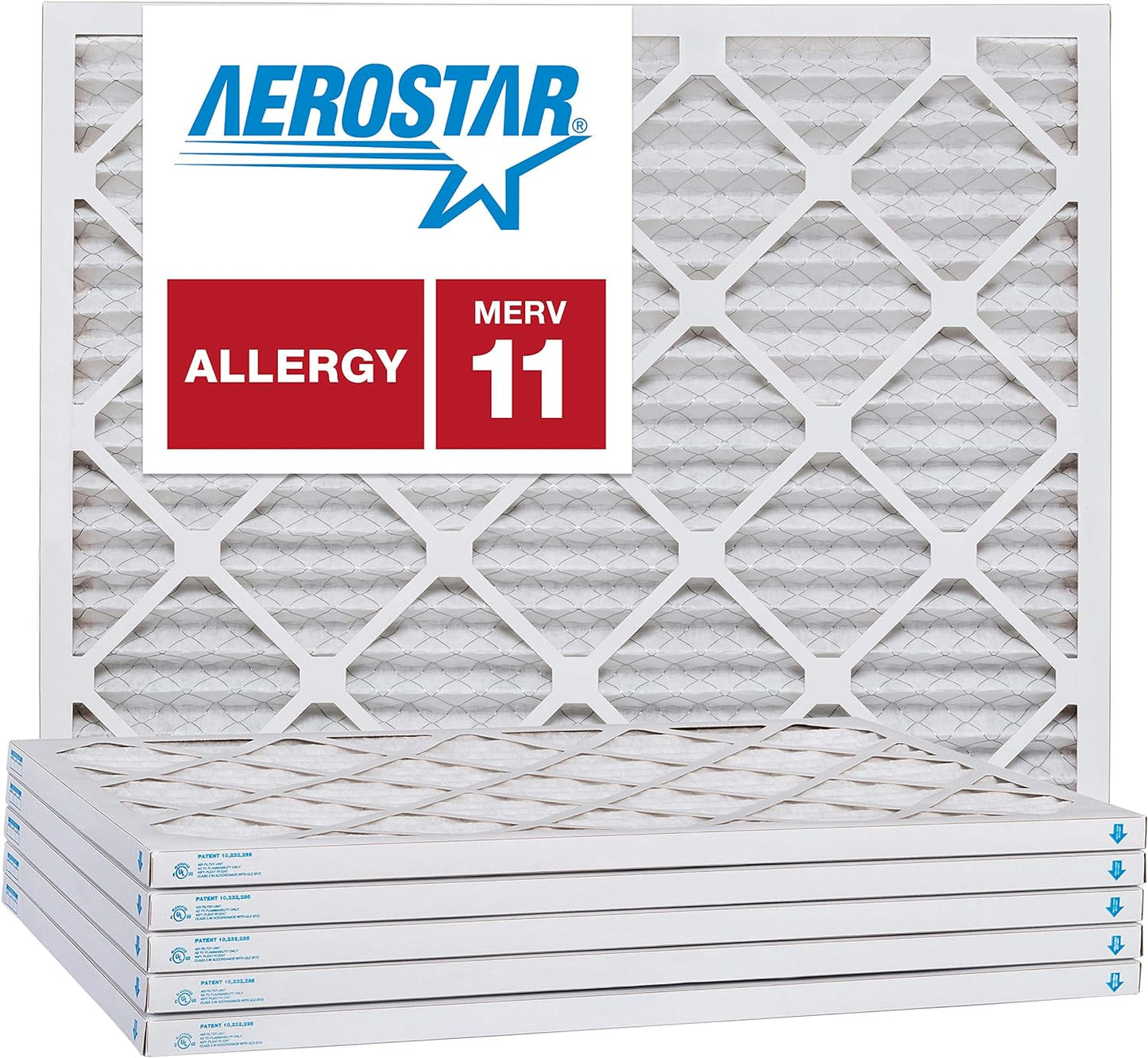 Aerostar 6x10x1 MERV 11, Pleated Air Filter, 6x10x1, Box of 6, Made in the USA