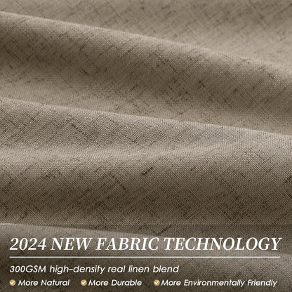 BOODII Room Darkening Curtains 120 Inch Back Tab Thermal Insulated Black Out Linen Drapes Extra Long Blackout Curtains for Patio Door Large Window Ceiling to Floor Light Blocking Matcha Brown 52x120