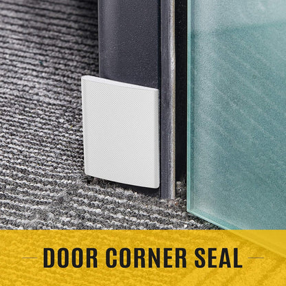 Zonon 64 Pieces Door Corner Seal Weatherstripping Exterior Door Frame Seal Draft Stopper Adhesive Corner Pads for Weather Stripping and Draft Protection (White)