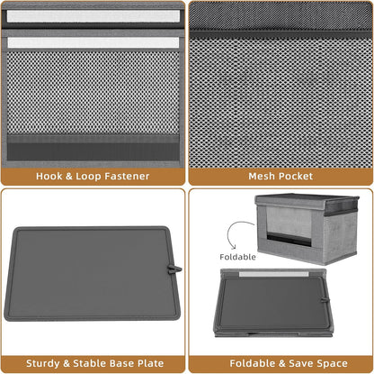 2 Pack Trash Bag Holder Dispenser, Oxford Cloth Garbage Bag Storage Organizer with Mesh Pockets, Foldable Kitchen Organizer Fits 13 Gallon Roll for Kitchen and Pantry（Small）