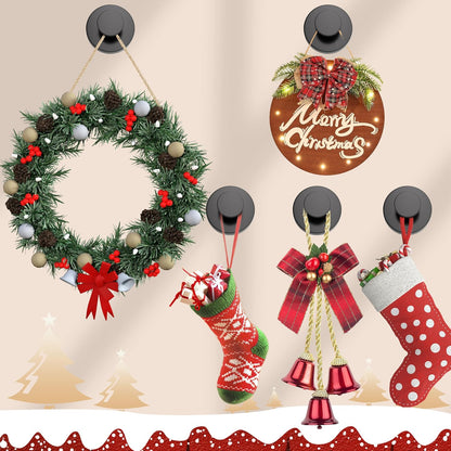 Suction Cup Hooks for Shower,Removable No Drill Towel Hooks,Upgraded 15 lbs Strong Suction hooks for Bathroom Tile,Shower Wall,Glass Door,Kitchen-Loofah,Coat,Stainless Waterproof-Matte Black 2 Pcs