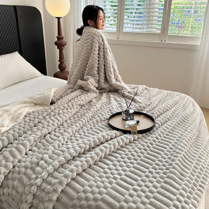 UKELER Sherpa Throw Blanket 60 × 80 inch, 470 GSM Striped Sherpa Fleece Blanket for All Season, Warm and Cozy Blankets for Couch Sofa Bed Office Camping, Silver Gray